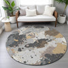 Piper Looms Chantille Modern ACN2217 Gray Machine Washable Area Rug Round Lifestyle Image Feature