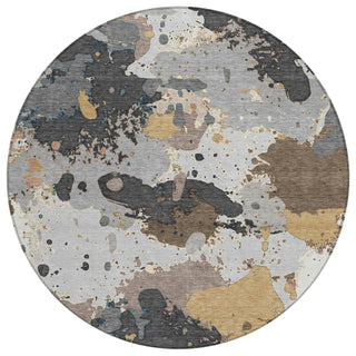 Piper Looms Chantille Modern ACN2217 Gray Machine Washable Area Rug Round Main Image