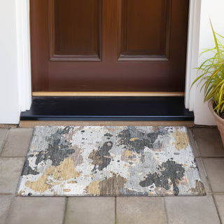 Piper Looms Chantille Modern ACN2217 Gray Machine Washable Area Rug Scatter Outdoor Lifestyle Image Feature