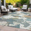Piper Looms Chantille Modern ACN2217 Seafoam Machine Washable Area Rug Outdoor Lifestyle Image Feature