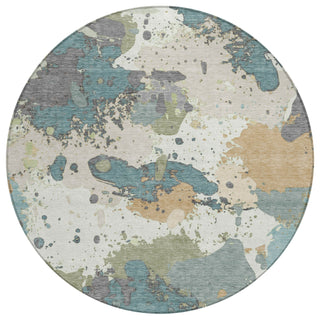 Piper Looms Chantille Modern ACN2217 Seafoam Machine Washable Area Rug Round Main Image
