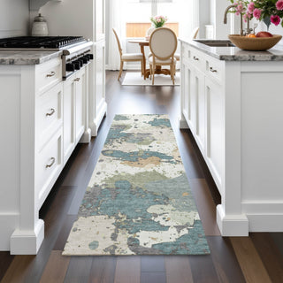 Piper Looms Chantille Modern ACN2217 Seafoam Machine Washable Area Rug Runner Lifestyle Image Feature