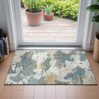 Piper Looms Chantille Modern ACN2217 Seafoam Machine Washable Area Rug Scatter Lifestyle Image Feature
