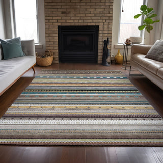 Piper Looms Chantille Stripes ACN2218 Brown Machine Washable Area Rug Lifestyle Image Feature
