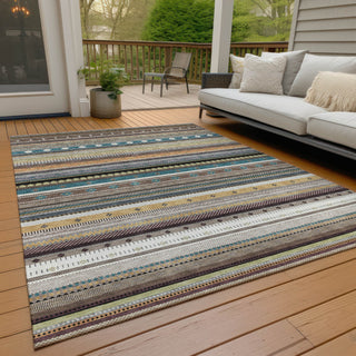 Piper Looms Chantille Stripes ACN2218 Brown Machine Washable Area Rug Outdoor Lifestyle Image Feature
