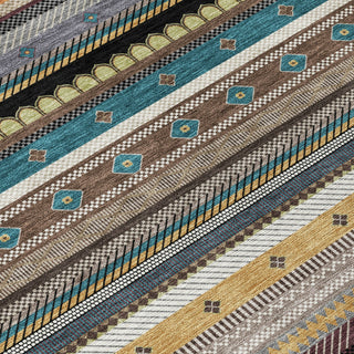 Piper Looms Chantille Stripes ACN2218 Brown Machine Washable Area Rug Swatch Image