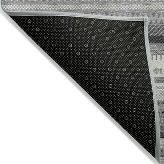 Piper Looms Chantille Stripes ACN2218 Gray Machine Washable Area Rug Backing Image