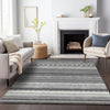 Piper Looms Chantille Stripes ACN2218 Gray Machine Washable Area Rug Lifestyle Image Feature