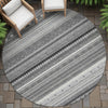 Piper Looms Chantille Stripes ACN2218 Gray Machine Washable Area Rug Round Outdoor Lifestyle Image Feature