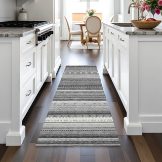 Piper Looms Chantille Stripes ACN2218 Gray Machine Washable Area Rug Runner Lifestyle Image Feature