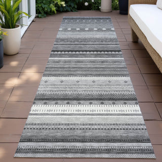 Piper Looms Chantille Stripes ACN2218 Gray Machine Washable Area Rug Runner Outdoor Lifestyle Image Feature