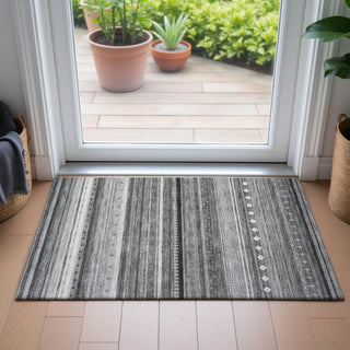 Piper Looms Chantille Stripes ACN2218 Gray Machine Washable Area Rug Scatter Lifestyle Image Feature