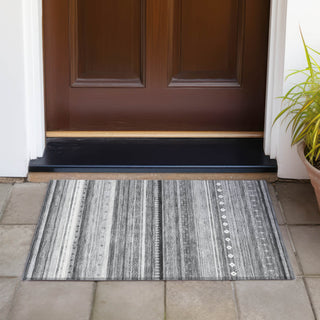 Piper Looms Chantille Stripes ACN2218 Gray Machine Washable Area Rug Scatter Outdoor Lifestyle Image Feature