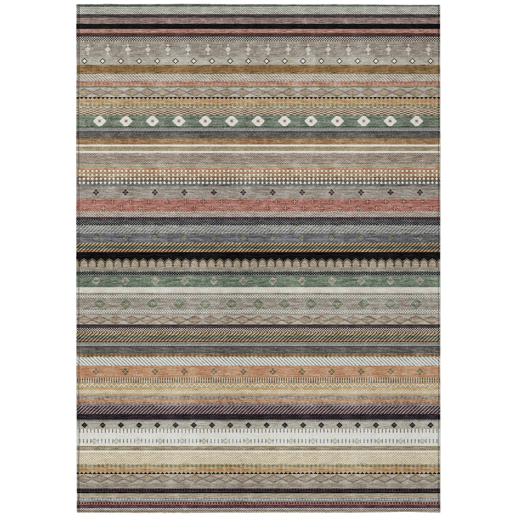Piper Looms Chantille Stripes ACN2218 Khaki Machine Washable Area Rug main image