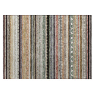 Piper Looms Chantille Stripes ACN2218 Khaki Machine Washable Area Rug Scatter Main Image