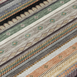 Piper Looms Chantille Stripes ACN2218 Khaki Machine Washable Area Rug Swatch Image