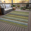 Piper Looms Chantille Stripes ACN2218 Olive Machine Washable Area Rug Outdoor Lifestyle Image Feature