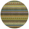Piper Looms Chantille Stripes ACN2218 Olive Machine Washable Area Rug Round Main Image
