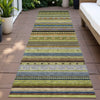 Piper Looms Chantille Stripes ACN2218 Olive Machine Washable Area Rug Runner Outdoor Lifestyle Image Feature