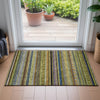 Piper Looms Chantille Stripes ACN2218 Olive Machine Washable Area Rug Scatter Lifestyle Image Feature