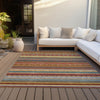 Piper Looms Chantille Stripes ACN2218 Paprika Machine Washable Area Rug Outdoor Lifestyle Image Feature