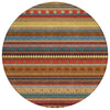 Piper Looms Chantille Stripes ACN2218 Paprika Machine Washable Area Rug Round Main Image