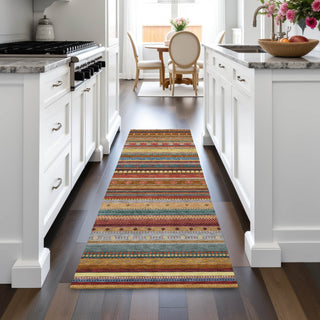 Piper Looms Chantille Stripes ACN2218 Paprika Machine Washable Area Rug Runner Lifestyle Image Feature