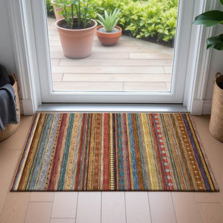 Piper Looms Chantille Stripes ACN2218 Paprika Machine Washable Area Rug Scatter Lifestyle Image Feature