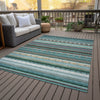 Piper Looms Chantille Stripes ACN2218 Teal Machine Washable Area Rug Outdoor Lifestyle Image Feature
