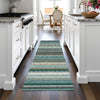 Piper Looms Chantille Stripes ACN2218 Teal Machine Washable Area Rug Runner Lifestyle Image Feature