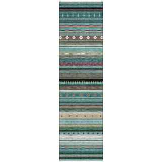 Piper Looms Chantille Stripes ACN2218 Teal Machine Washable Area Rug Runner Main Image