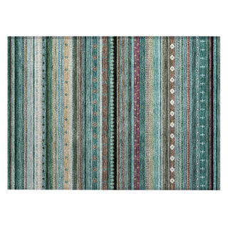 Piper Looms Chantille Stripes ACN2218 Teal Machine Washable Area Rug Scatter Main Image
