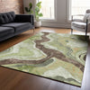 Piper Looms Chantille Abstract ACN2219 Aloe Machine Washable Area Rug Lifestyle Image Feature