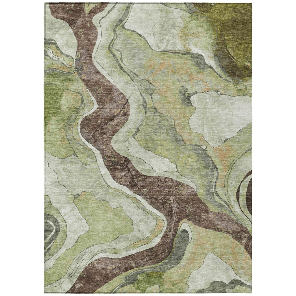Piper Looms Chantille Abstract ACN2219 Aloe Machine Washable Area Rug main image