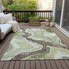Piper Looms Chantille Abstract ACN2219 Aloe Machine Washable Area Rug Outdoor Lifestyle Image Feature