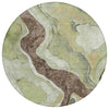 Piper Looms Chantille Abstract ACN2219 Aloe Machine Washable Area Rug Round Main Image