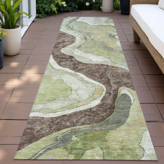 Piper Looms Chantille Abstract ACN2219 Aloe Machine Washable Area Rug Runner Outdoor Lifestyle Image Feature