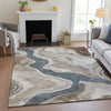 Piper Looms Chantille Abstract ACN2219 Beige Machine Washable Area Rug Lifestyle Image Feature