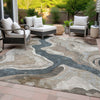 Piper Looms Chantille Abstract ACN2219 Beige Machine Washable Area Rug Outdoor Lifestyle Image Feature