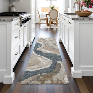 Piper Looms Chantille Abstract ACN2219 Beige Machine Washable Area Rug Runner Lifestyle Image Feature