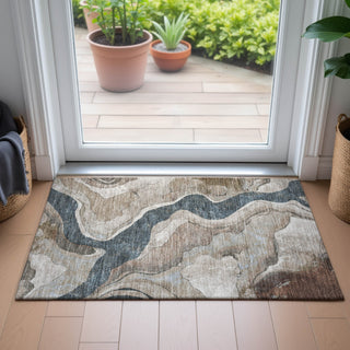 Piper Looms Chantille Abstract ACN2219 Beige Machine Washable Area Rug Scatter Lifestyle Image Feature