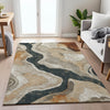 Piper Looms Chantille Abstract ACN2219 Putty Machine Washable Area Rug Lifestyle Image Feature