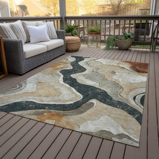 Piper Looms Chantille Abstract ACN2219 Putty Machine Washable Area Rug Outdoor Lifestyle Image Feature