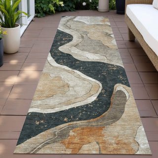 Piper Looms Chantille Abstract ACN2219 Putty Machine Washable Area Rug Runner Outdoor Lifestyle Image Feature
