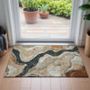 Piper Looms Chantille Abstract ACN2219 Putty Machine Washable Area Rug Scatter Lifestyle Image Feature