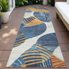 Piper Looms Chantille Floral ACN2220 Navy Machine Washable Area Rug Runner Outdoor Lifestyle Image Feature
