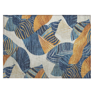 Piper Looms Chantille Floral ACN2220 Navy Machine Washable Area Rug Scatter Main Image