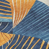 Piper Looms Chantille Floral ACN2220 Navy Machine Washable Area Rug Swatch Image
