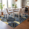 Piper Looms Chantille Floral ACN2221 Navy Machine Washable Area Rug Lifestyle Image Feature