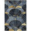 Piper Looms Chantille Floral ACN2221 Navy Machine Washable Area Rug main image